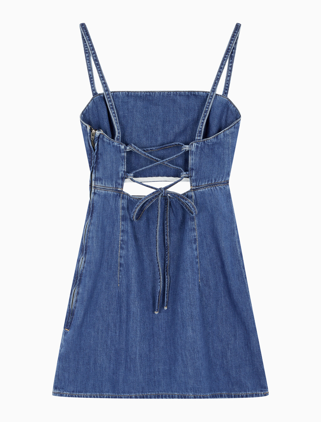 Buy 여성 컷 아웃 드레스 in color MID BLUE BACK EMBRO