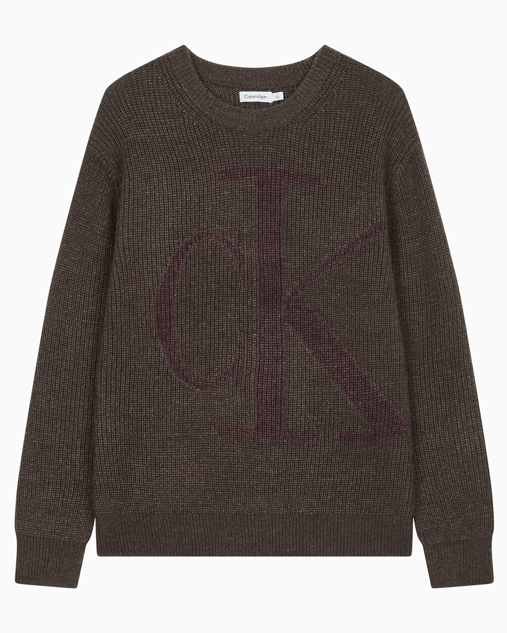 Buy 남성 긴팔 울 블렌드 로고 스웨터 in color DARK GREY