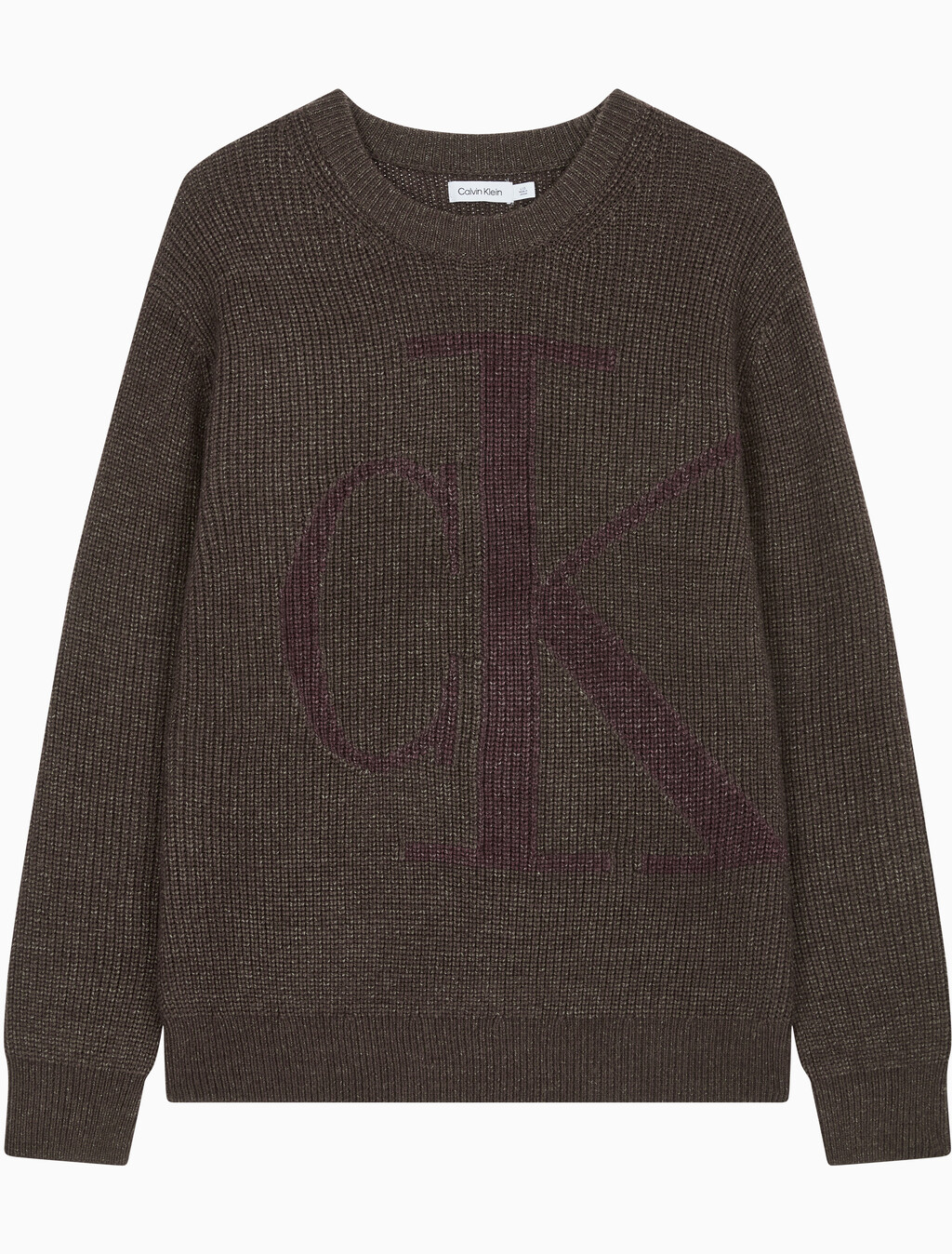 Buy 남성 긴팔 울 블렌드 로고 스웨터 in color DARK GREY