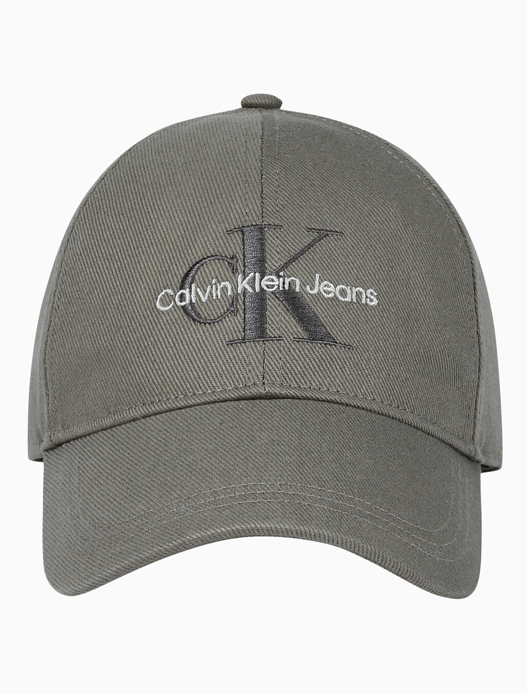 Buy 남녀공용 CKJ 모노그램 엠브로이더리 볼캡 in color CHARCOAL