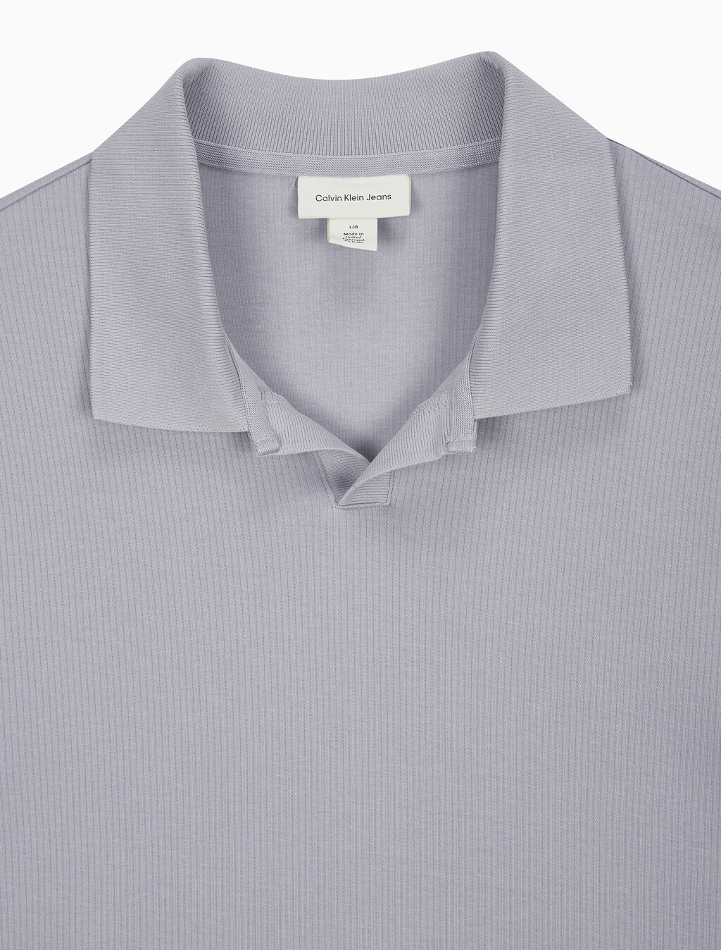 Buy 남성 드롭 니들 오픈 카라 폴로 반팔 티셔츠 in color LILAC GRAY