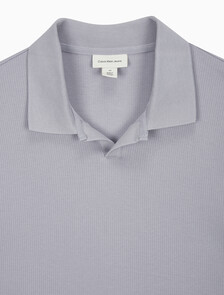 Buy 남성 드롭 니들 오픈 카라 폴로 반팔 티셔츠 in color LILAC GRAY