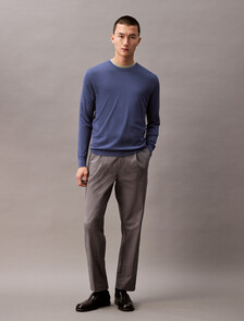 Buy 유니섹스 롱슬리브 테크니컬 메리노 울 크루넥 스웨터 in color VINTAGE INDIGO