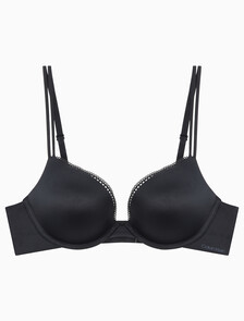 Buy 여성 캘빈 클라인 리퀴드 터치 푸쉬업 플런지 브라 in color BLACK