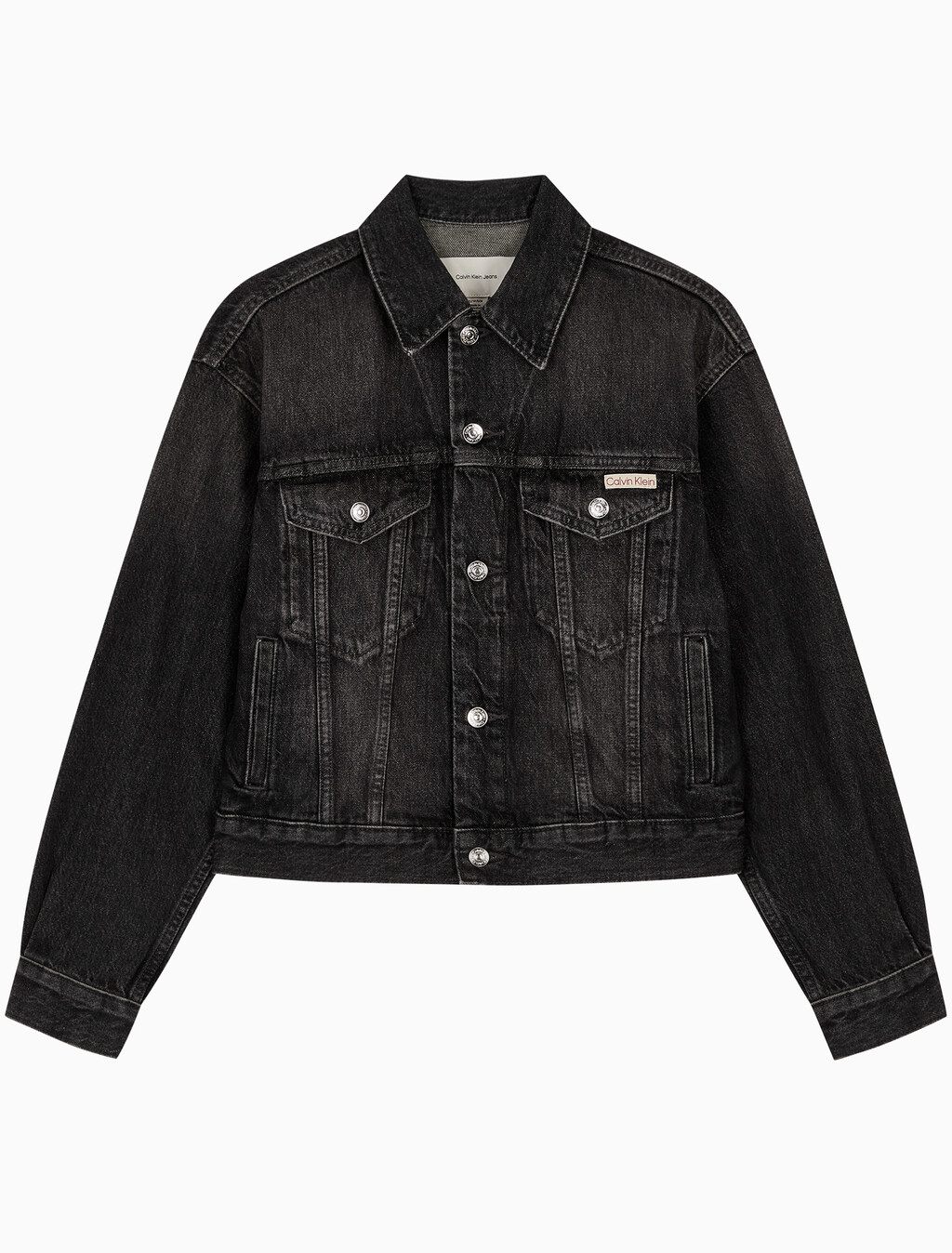 Buy 여성 90's 블랙 데님 트러커 in color BLACK FOG