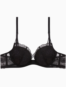 Buy 여성 CK 블랙 브라이덜 AF 라이틀리 라인드 플런지 브라 in color BLACK