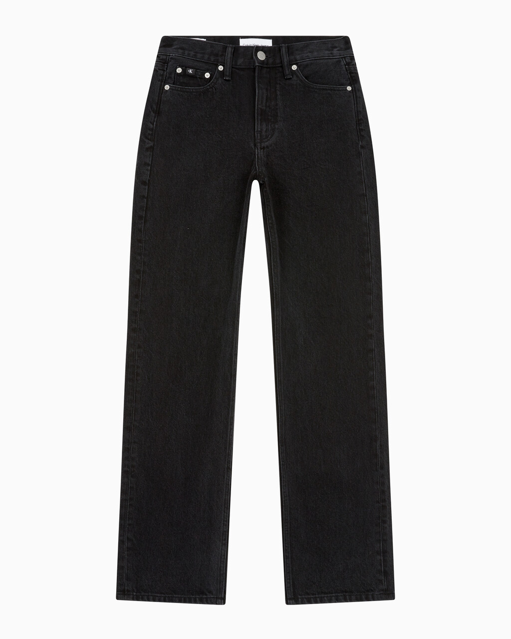 Buy 여성 하이라이즈 스트레이트핏 워시드 블랙 서스테이너블 데님 in color WASHED BLACK LOGO LACE