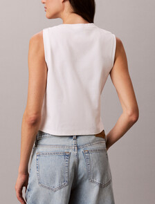 Buy 여성 쿨링 저지 트위스트 숄더 탱크 in color BRIGHT WHITE