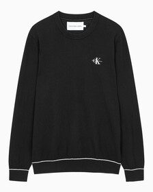 Buy 남성 에센셜 크루넥 스웨터 in color CK BLACK