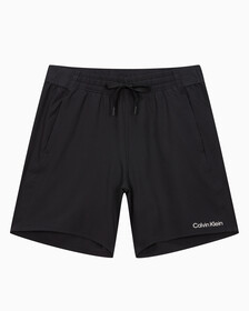 Buy 남성 리플렉티브 로고 레귤러 핏 우븐 쇼츠 in color BLACK