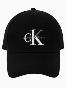 Buy 남녀공용 CKJ 모노그램 엠브로이더리 볼캡 in color BLACK