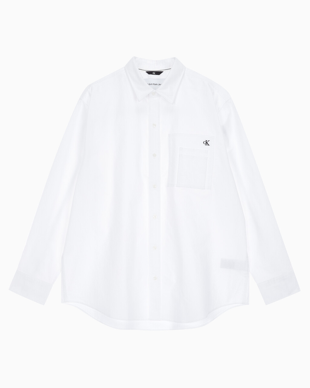 Buy 남성 릴렉스핏 파이핑 로고 옥스포드 셔츠 in color BRIGHT WHITE