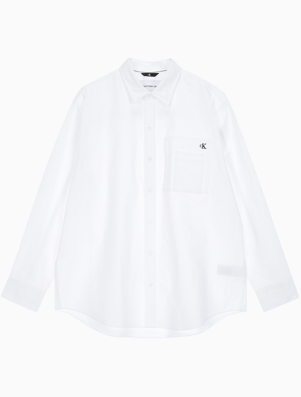 Buy 남성 릴렉스핏 파이핑 로고 옥스포드 셔츠 in color BRIGHT WHITE