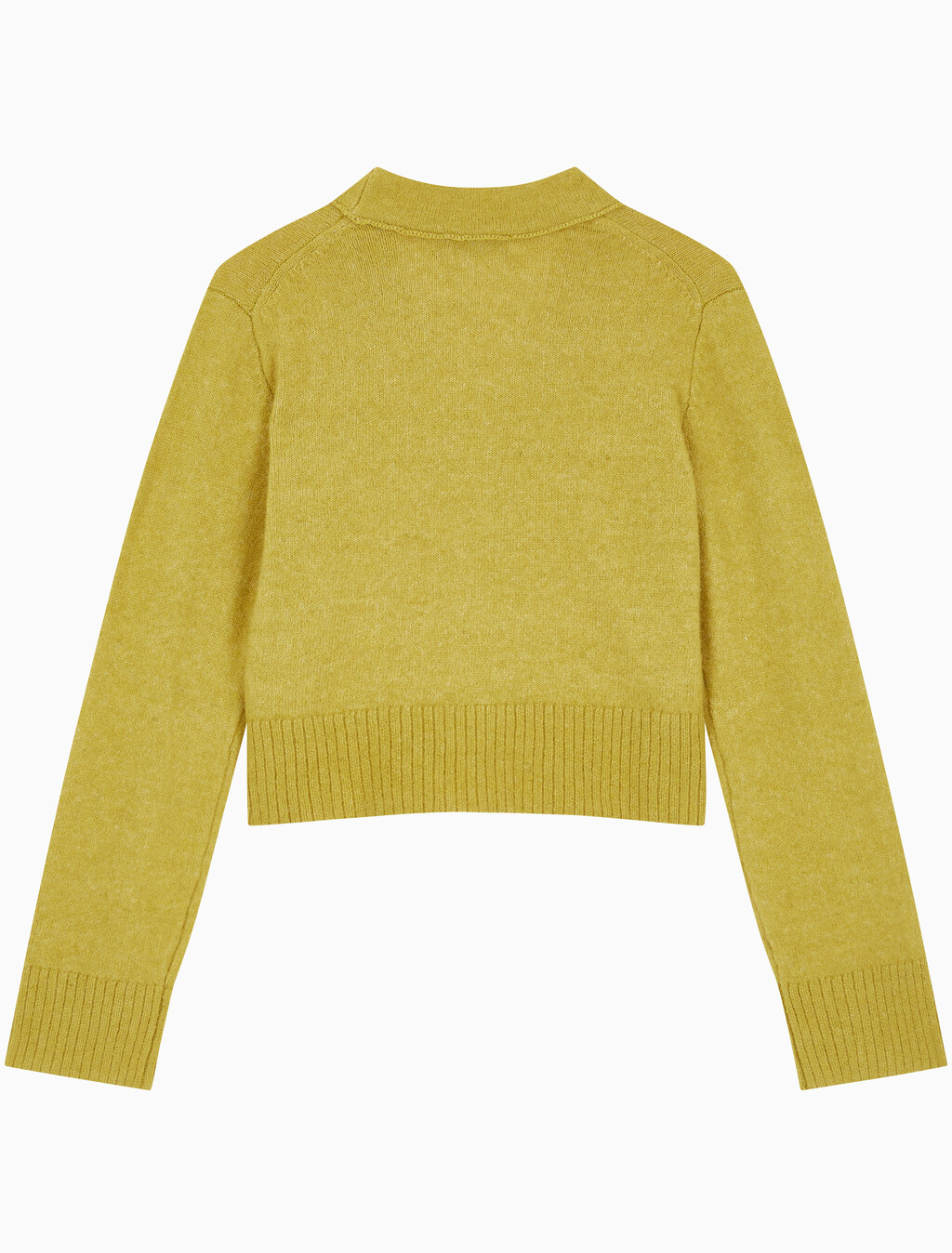 Buy 여성 플러피 얀 스웨터 가디건 in color MUSTARD