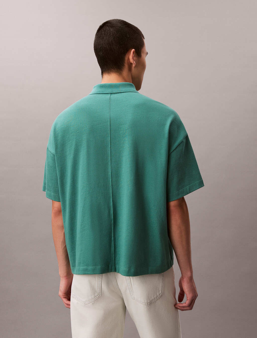 Buy 프리미엄 헤비 저지 박스 폴로 티 in color Wild Green