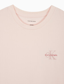 Buy 여성 레귤러핏 스몰 모노그램 로고 반팔 티셔츠 in color LIGHT PINK