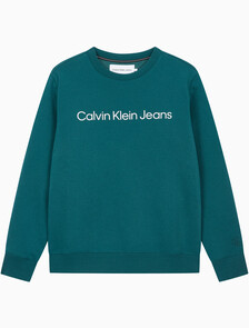 Buy 남성 레귤러핏 인스티튜셔널 로고 기모 스웨트셔츠 in color ATLANTIC DEEP