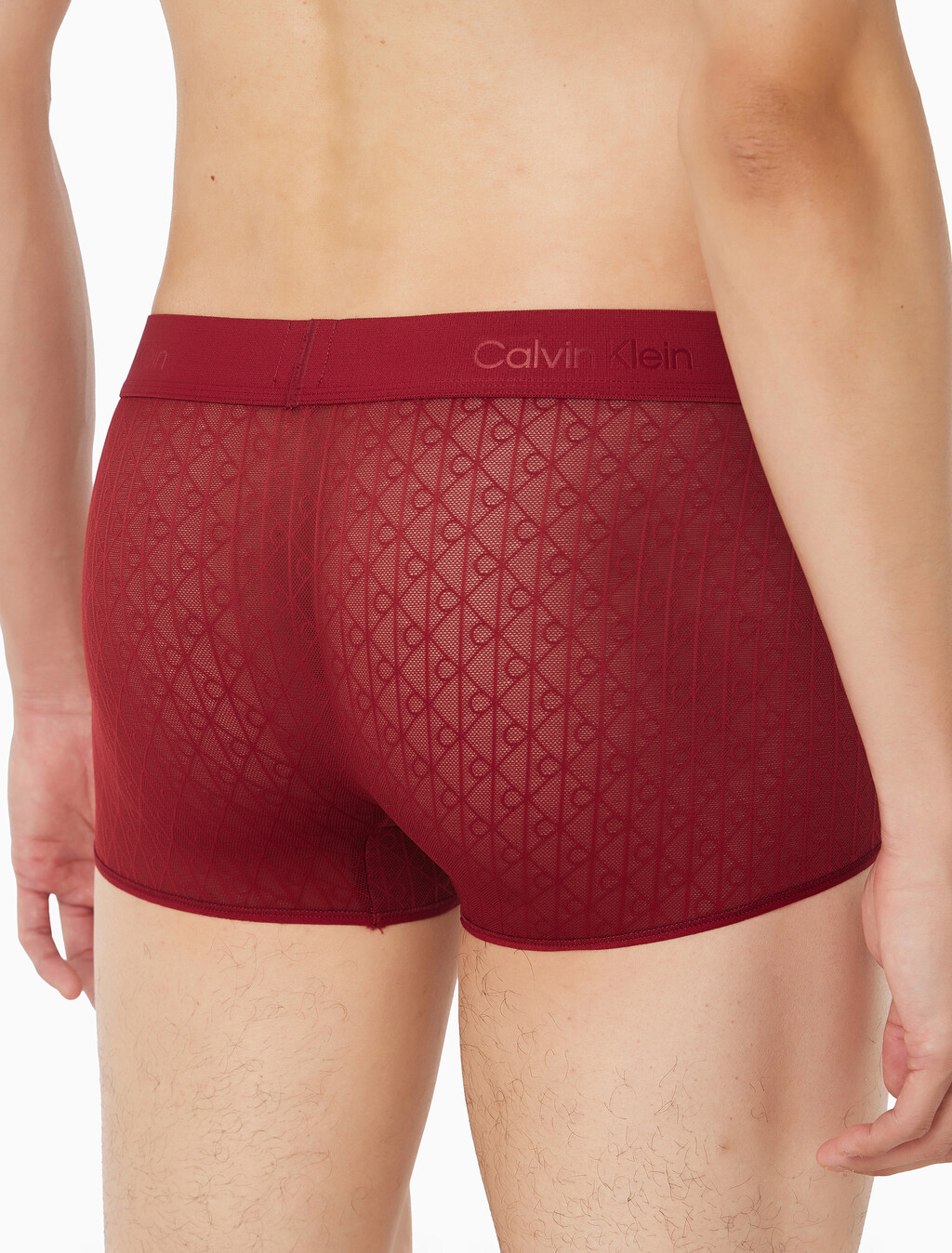 Buy 남성 스컬프트 레이스 로우 라이즈 트렁크 in color Dark Red