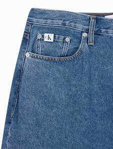 Buy 남성 와이드핏 미드블루 데님 in color MID BLUE BACK EMBRO