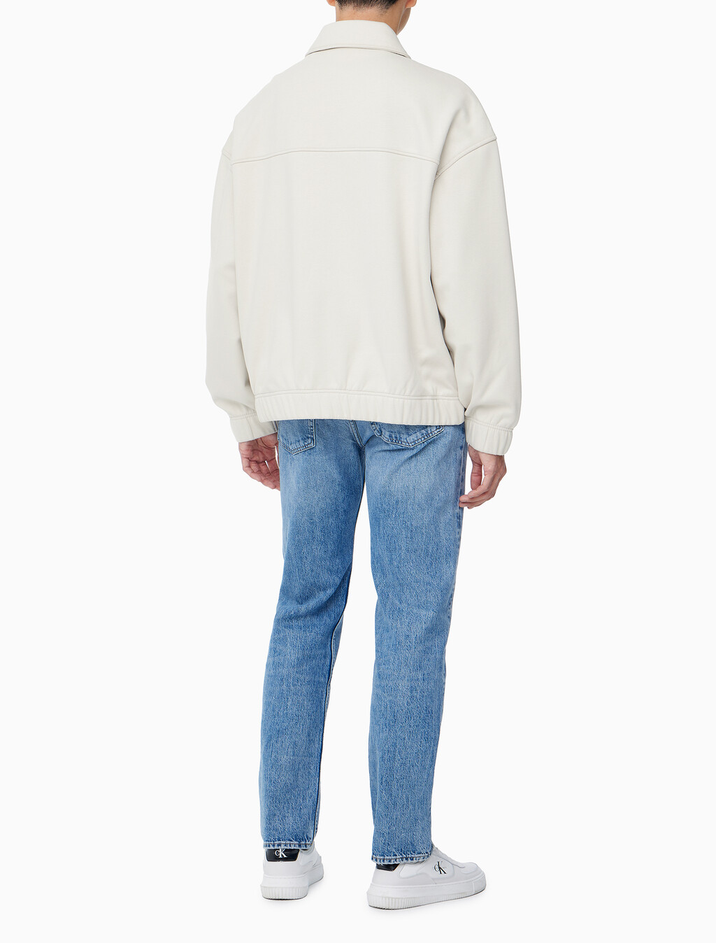 Buy 남성 릴렉스핏 기모 스웻 버튼 카라 자켓 in color LIGHT BEIGE