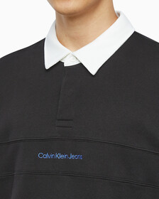Buy 남성 롱슬리브 럭비 탑 in color CK BLACK