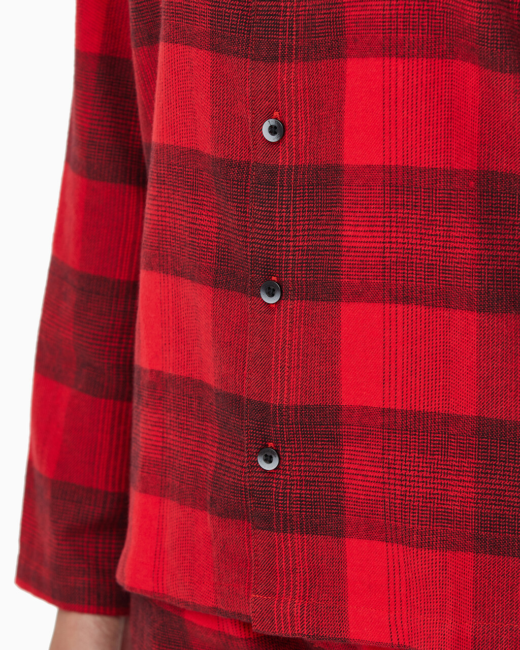 Buy 여성 플란넬 파자마 롱슬리브 탑 in color RED BLACK FLANNEL