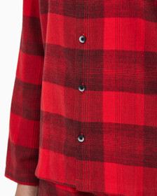 Buy 여성 플란넬 파자마 롱슬리브 탑 in color RED BLACK FLANNEL