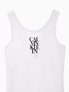 Buy 여성 슬리브리스 립 솔리드 탱크 탑 in color BRILLIANT WHITE
