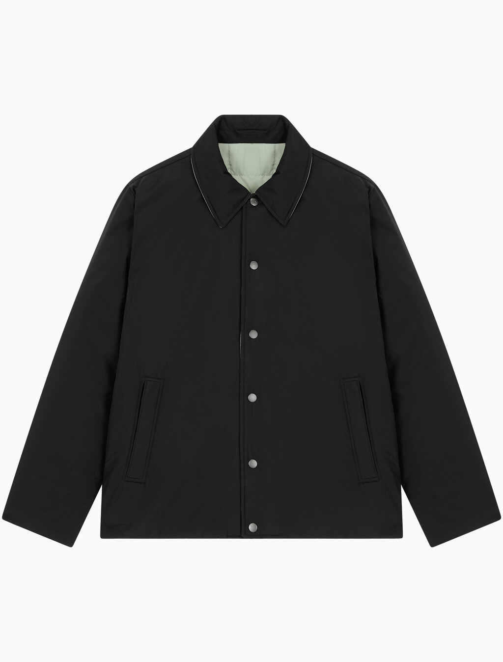 Buy 남성 리버서블 패디드 셔츠 자켓 in color BLACK/LIGHT GREEN