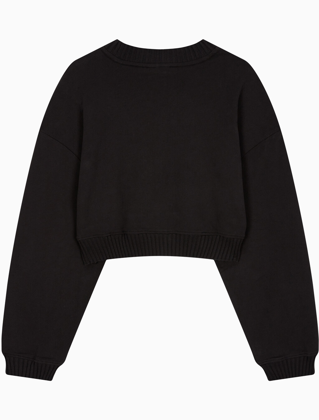 Buy 여성 우븐 라벨 브이넥 스웻셔츠 in color CK BLACK