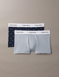 Buy 남성 아이콘 코튼 스트레치 2PK 트렁크 in color Gray / Navy Print