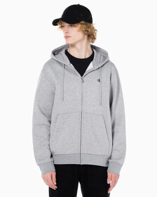 Buy 남성 아카이브 로고 플리스 집업 후디 in color HEROIC GREY HEATHER CM1BK 08