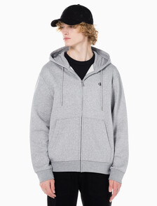 Buy 남성 아카이브 로고 플리스 후드 집업 in color GREY HEATHER