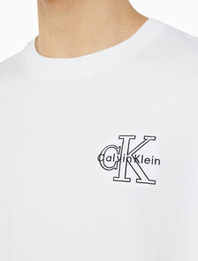 Buy 남성 릴렉스핏 모노그램 로고 반팔 티셔츠 in color BRILLIANT WHITE