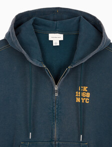 Buy 남성 워시드 프리미엄 빈티지 로고 후드집업 in color Navy