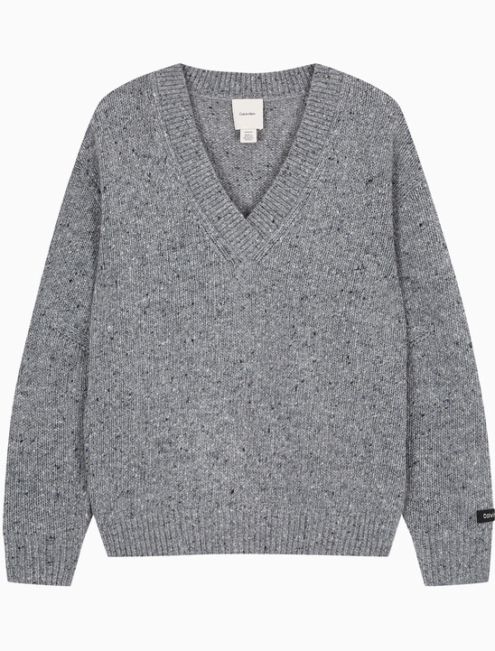 여성 L/S 청키 브이넥 스웨터