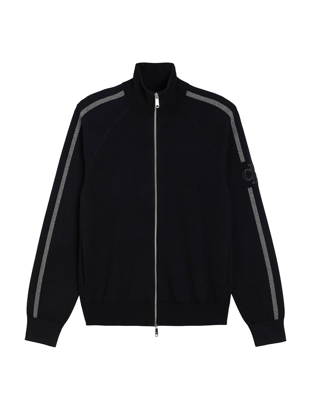 Buy 남성 테크 니트 모크넥 풀집업 스웨터 in color BLACK