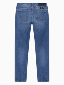Buy 남성 바디 테이퍼핏 미드 블루 37.5 데님 in color MID BLUE BACK EMBRO