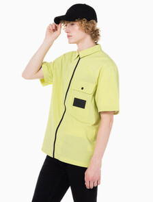 Buy 남성 포플린 집업 반팔셔츠 in color YELLOW SAND