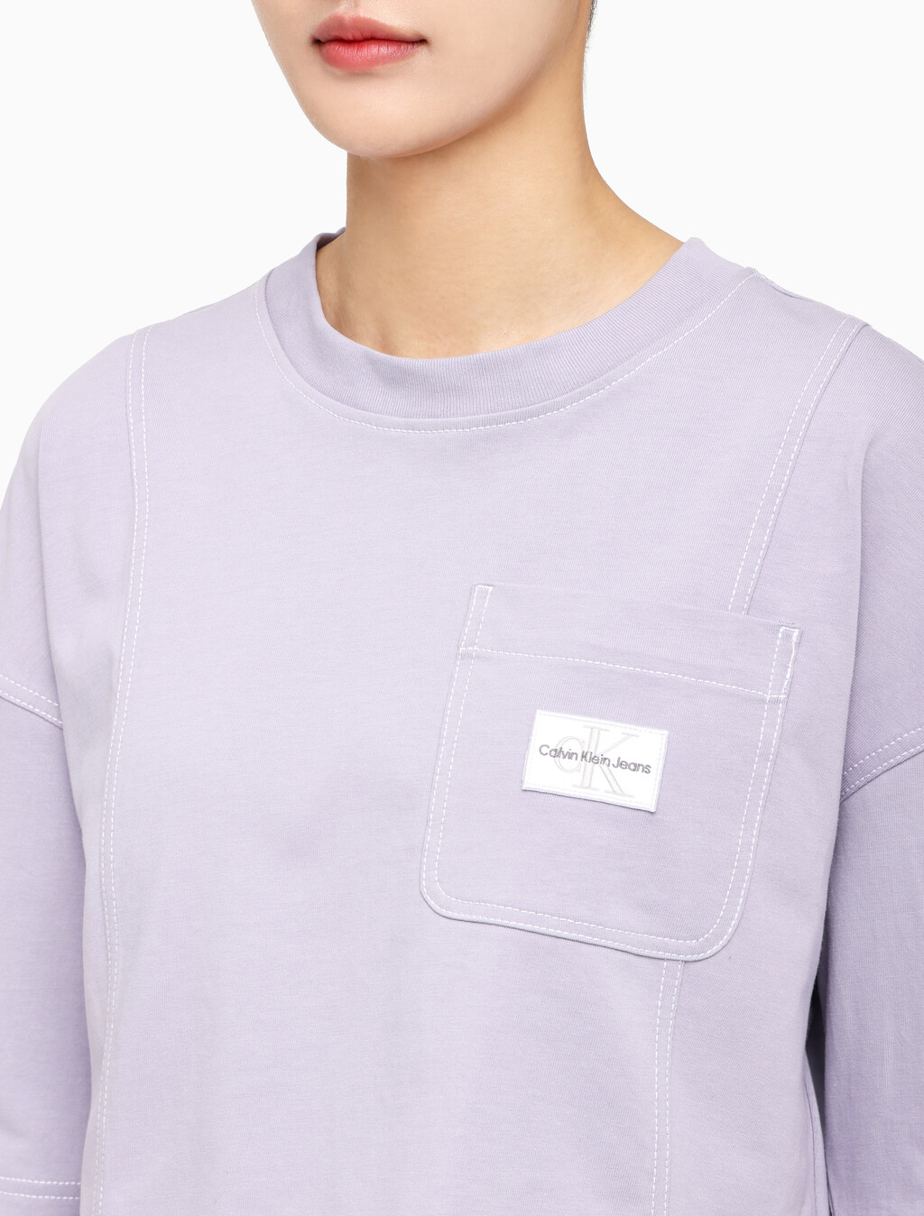Buy 여성 패션 오버핏 크롭티 in color LAVENDER