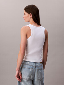 Buy 여성 우븐라벨 베이비립 탱크 in color BRILLIANT WHITE
