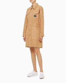 Buy 여성 캔버스 트러커 드레스 in color MID BLUE BACK EMBRO
