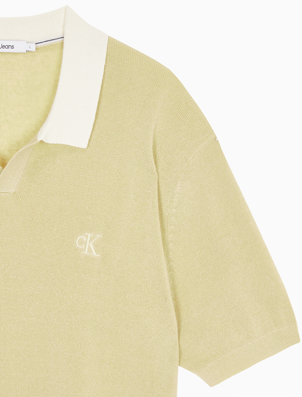 Buy 남성 로고 오픈 카라 폴로 반팔 스웨터 in color GREEN