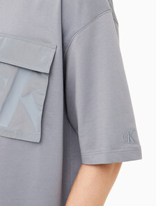 Buy 남성 오버사이즈 우븐 포켓 반팔 스웻셔츠 in color OVERCAST GREY