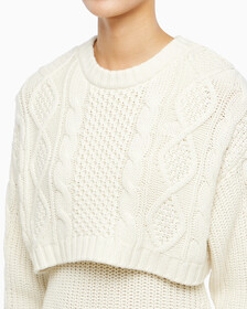 Buy 여성 케이블 스웨터 드레스 in color WHITE