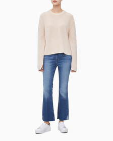 Buy 여성 롱슬리브 라운드넥 스웨터 in color Neutral Tan-231ABZ