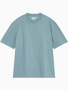 Buy 남성 릴렉스핏 아카이브 로고 반팔 티셔츠 in color BLUE GREY