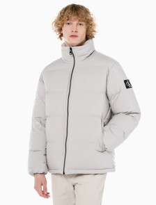 Buy 남성 레귤러핏 스탠드 카라 숏 다운 푸퍼 재킷 in color GREY