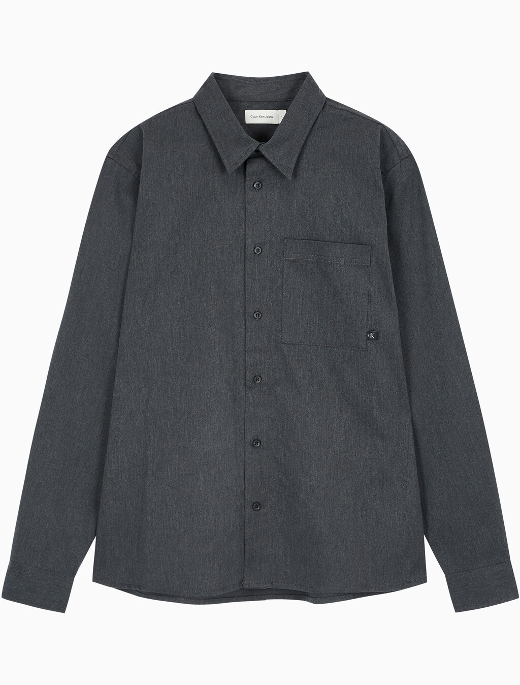 Buy 남성 멜란지 유틸리티 셔츠 in color CHARCOAL