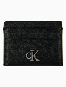 Buy 여성 CKJ 미니멀 모노그램 카드케이스 in color BLACK